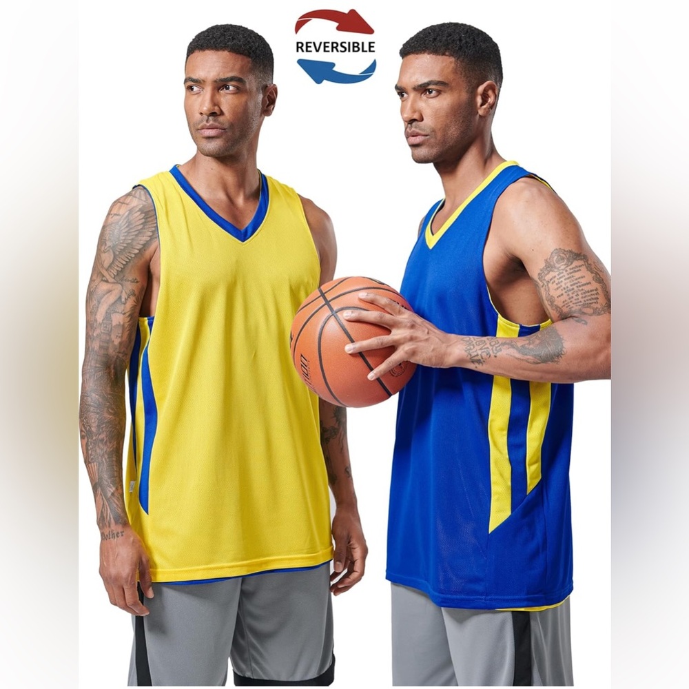 Men’s reversible mesh athletic basketball jersey